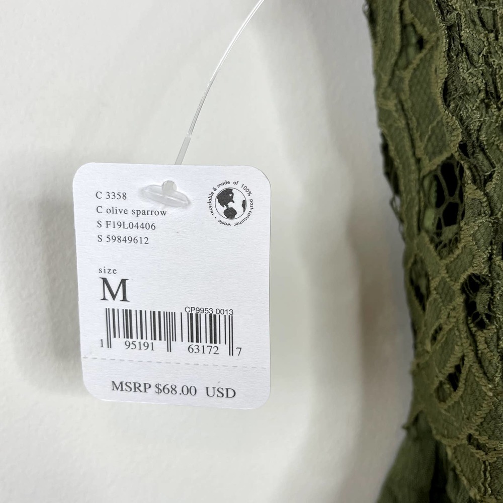 Free People Green Olive Sparrow Adella Camisole NWT Size Medium - Picture 7 of 9